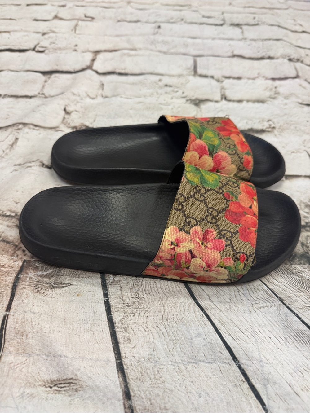 Gucci GG Blooms Supreme Slides Sandals Size 39 Women’s Shoes US 9 - Picture 4 of 16
